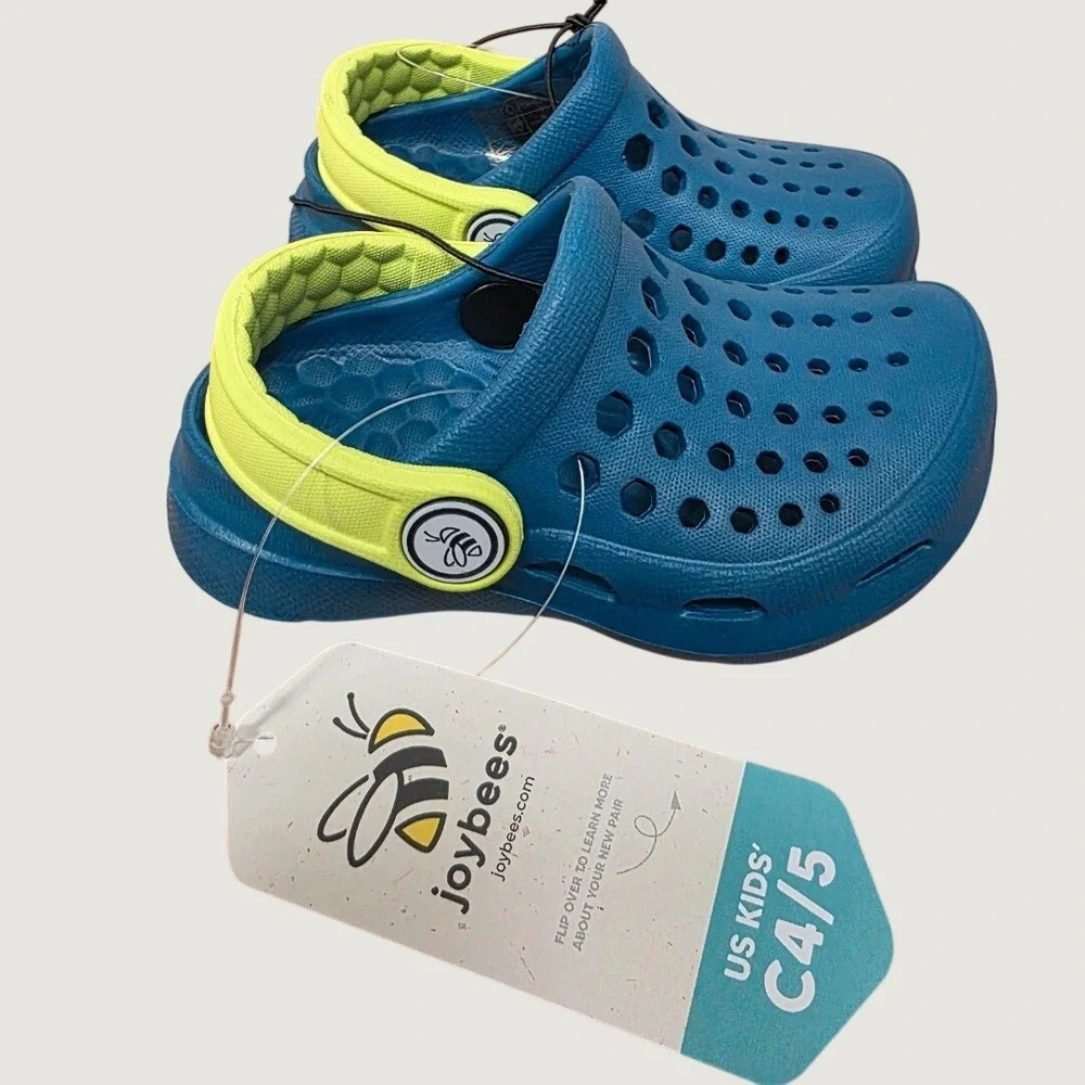 Joybees Kids Active Clog Midnight Teal Citrus Blue Yellow C4/5 UK3/4 EU20